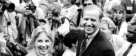 Joe Biden v roce 1988 jako prezidentsk kandidt demokrat.