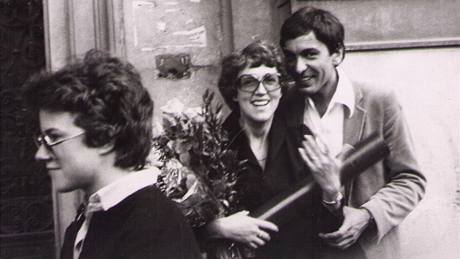 Zuzana a Ale Richterovi, promoce ve Vídni v roce 1982