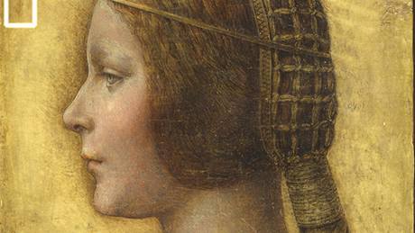 Da Vinciho portrét mladé dívky, který byl povaován za bezvýznamné dílko. ipka oznauje otisk mistrova prstu.