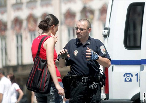 Stráník Mstské policie v centru Prahy. Ilustraní foto