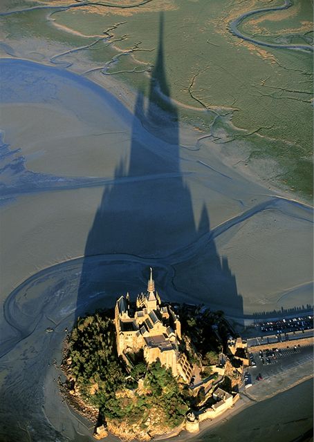 Francie, Mont Saint Michel, leteck pohled