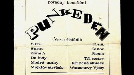Plakát na pehlídku Punkeden, íjen 1989 (z výstavy Devtaosmdesátej)
