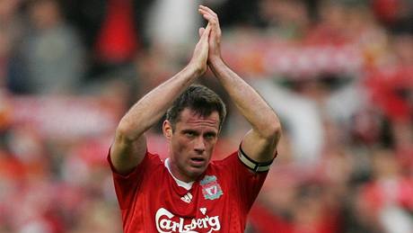 Liverpool - Manchester United: domácí kapitán Jamie Carragher 