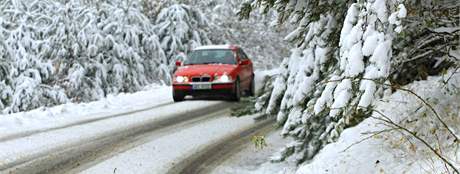 erstv napadlý sníh u Rudky na Blanensku. (4. listopadu 2009)
