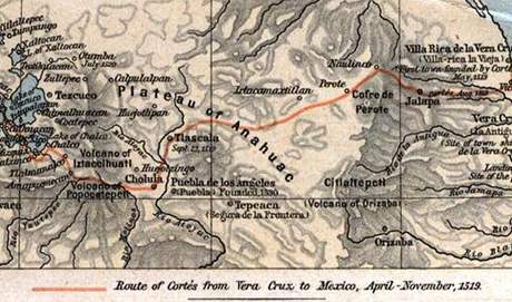 Mapa se zkresem Cortsovy vpravy