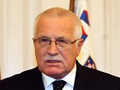 Prezident Vclav Klaus oznamuje, e podepsal Lisabonskou smlouvu (3. listopadu 2009)