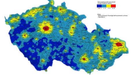 mapa svtelného zneitní 