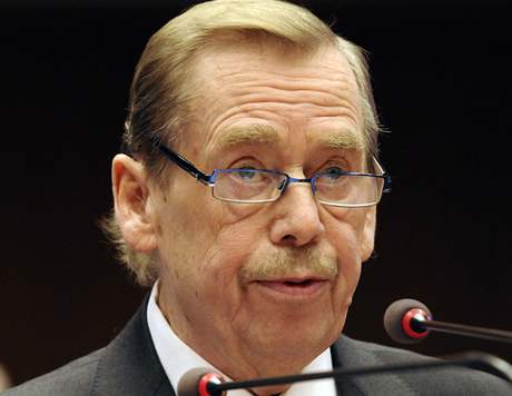 Bývalý prezident Václav Havel v Evropském parlamentu (11. 11. 2009)