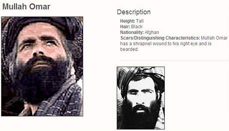 Podobizna mully Omara v "teroristickém" kalendái FBI