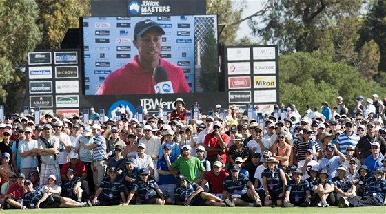 Tiger Woods stedem pozornosti. Ped msícem v Austrálii mu to jet nevadilo.