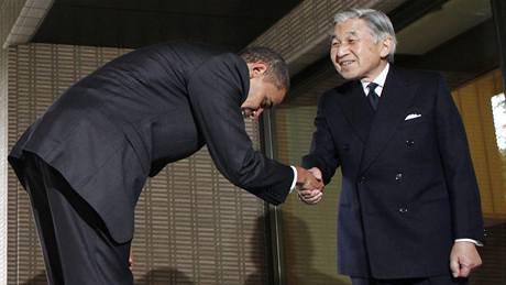 Obama u japonského císae Akihita (14.11.2009)