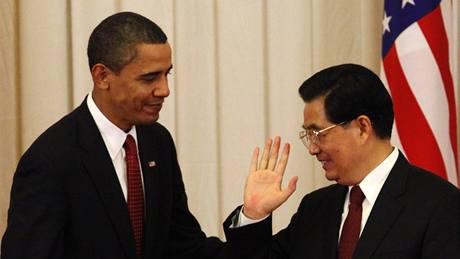Americký prezident Barack Obama se v Pekingu seel s ínským protjkem Chu in-tchaem (16. 11. 2009)