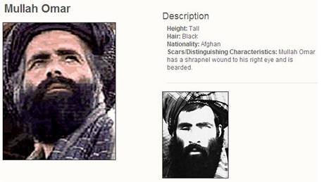 Podobizna mully Omara v "teroristickém" kalendái FBI