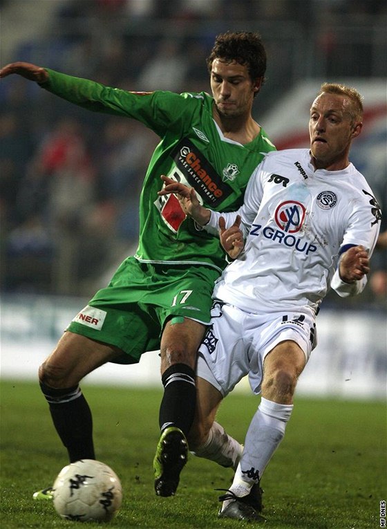 Slovácko - Jablonec: Jan Voahlík (vlevo) a Pavel Nmický (vpravo)