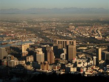 Jihoafrick republika, centrum Kapskho Msta  v zapadajcm slunci