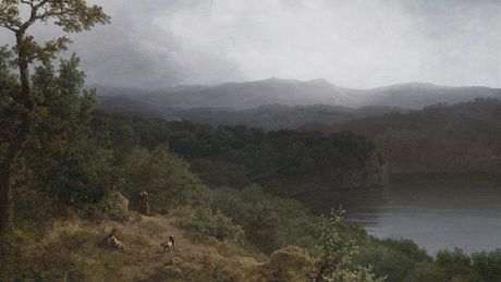 August Piepenhagen - Krajina s jezerem, (50. léta 19. století)