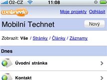 Webnode na iPhone