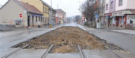 Rozkopan ulice Minsk v Brn