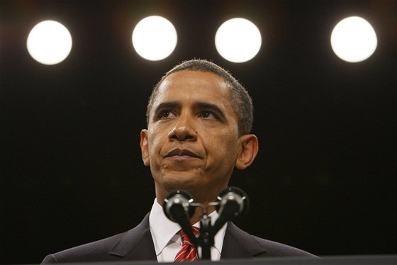 Prezident Spojených stát Barack Obama pi projevu ve West Pointu (2. listopadu 2009)