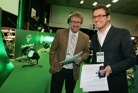 Ondej Lika s Martinem Anderem na sjezdu Strany zelench (5. 12. 2009)