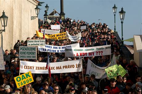 Protest zemdlc v Praze. (2. prosince 2009)