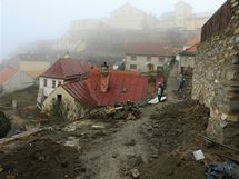 Historick st msta mezi kostelem sv. Mikule a hradem