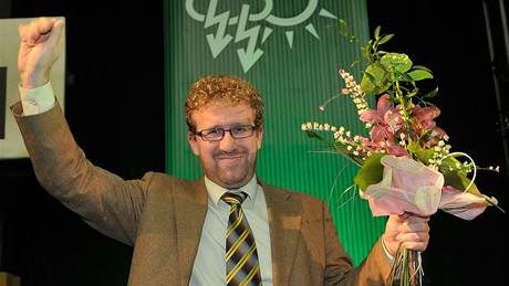 Martin Ander na sjezdu Strany zelených, kde byl zvolen jejím 3. místopedsedou