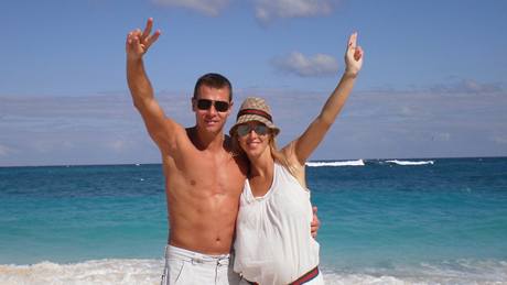 Zuzana Belohorcová s partnerem na dovolené na Florid 