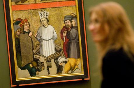 Z výstavy Umní eské reformace (1380-1620) - Jediný dochovaný deskový obraz Jana Husa na hranici