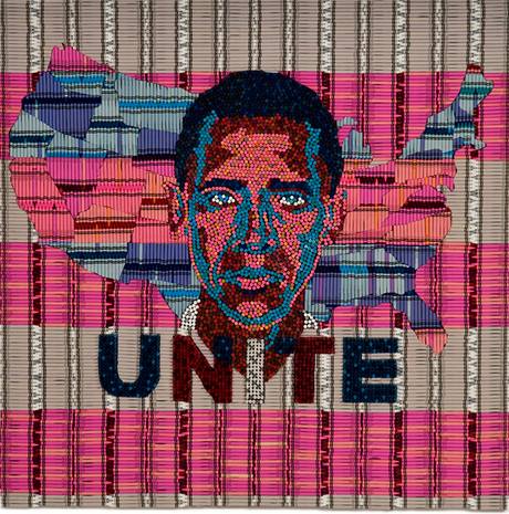 Obraz Baracka Obamy sloen z pastelek 