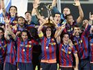 Barcelona: fotbalisté se radují po vítězství ve finále mistrovství světa klubů Barcelona: fotbalisté se radují po vítězství ve finále mistrovství světa klubů