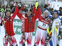 Nejlep v superkombinaci ve Val d'Isere: Marcel Hirscher, Benjamin Raich, Romed Baumann, Manfred Mlgg