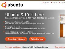 Plocha Ubuntu 9.10 se sputnm prohleem, terminlem a hrou Frozen Bubbles