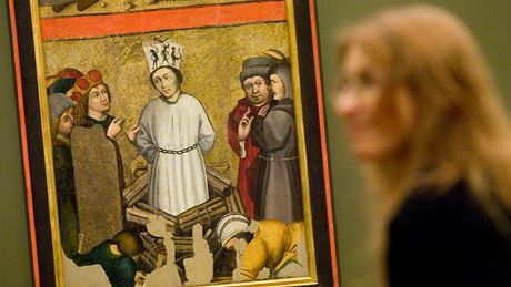 Z výstavy Umní eské reformace (1380-1620) - Jediný dochovaný deskový obraz Jana Husa na hranici