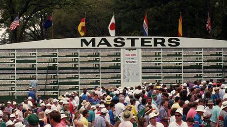 US Masters, Augusta National Golf Club - divci a vsledkov tabule.