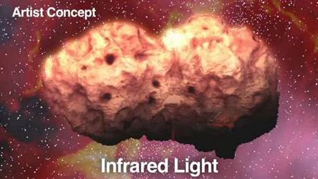Infraervený teleskop WISE - vizualizace asteroidu (viditelné svtlo)