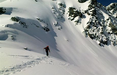 Stubai, lavinov kemp. Pes lavinov pole po jednom