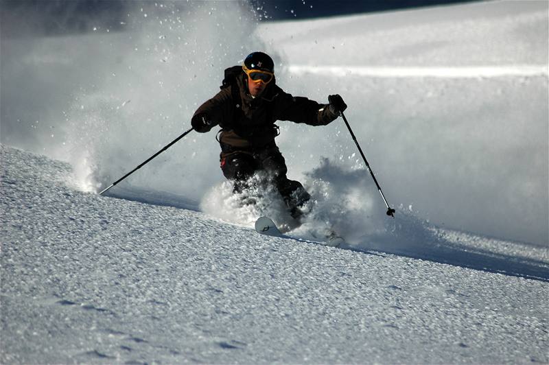 Stubai, lavinový kemp. Jízda v praanu