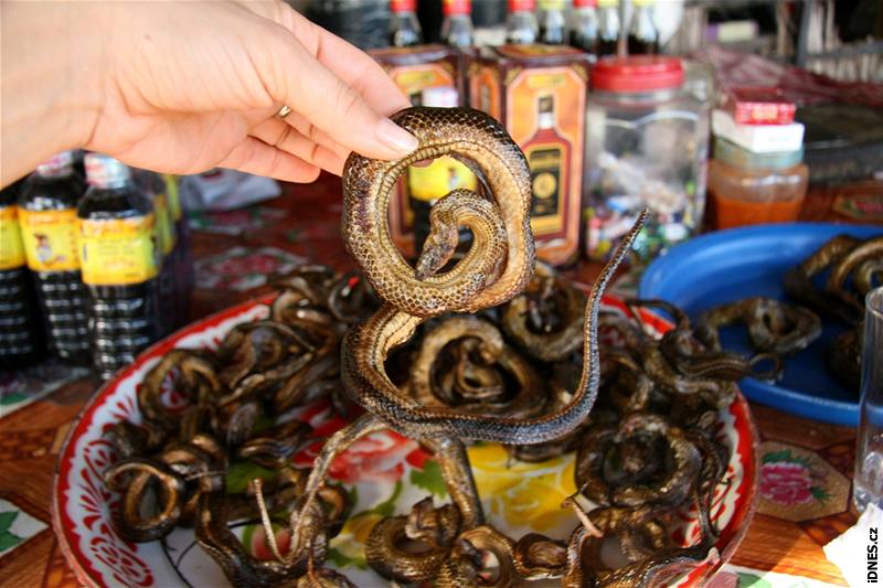 Kamboda, peení hadi