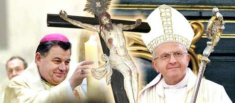 Kdo povede katolíky: Dominik Duka (vlevo) nebo Jan Baxant (vpravo)?