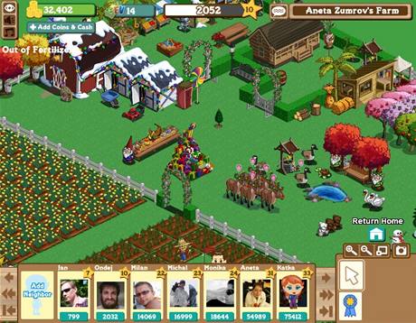 Hra Farmville na sociln sti Facebook