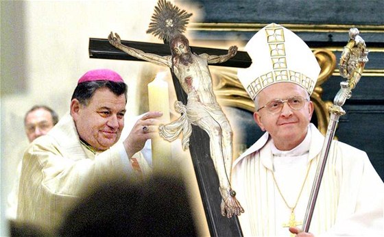 Kdo povede katolíky: Dominik Duka (vlevo) nebo Jan Baxant (vpravo)?