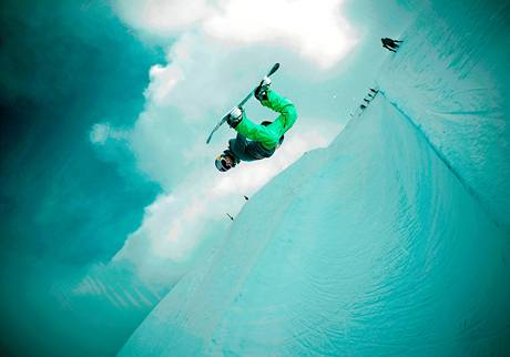 Snowboardistka rka Panochov v novozlandsk Cardron
