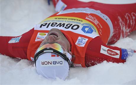 Petter Northug jako vtz podniku Tour de Ski v Oberhofu