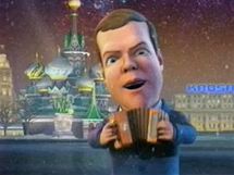 Rusk prezident Dmitrij Medvedv v silvestrovskm klipu.