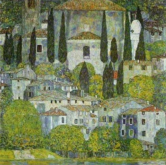 Gustav Klimt: Kirche in Cassone (Landschaft mit Zypressen)