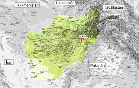 Mapa Afghnistnu