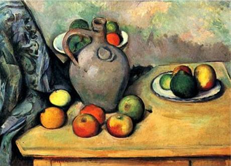 Paul Czanne: Pichet et fruits sur une table