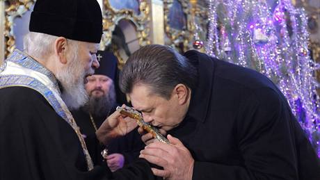 Viktor Janukovy u patriarchy pravoslavné církve