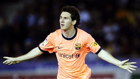 Tenerife - FC Barcelona: hostující Lionel Messi slaví gól